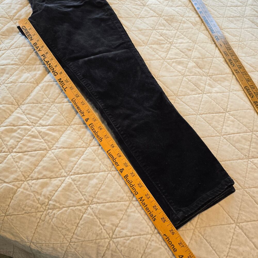 Lands End High Rise Slim Velvet Pants Women's 8 Festive Preppy Academia Classic - Picture 8 of 10